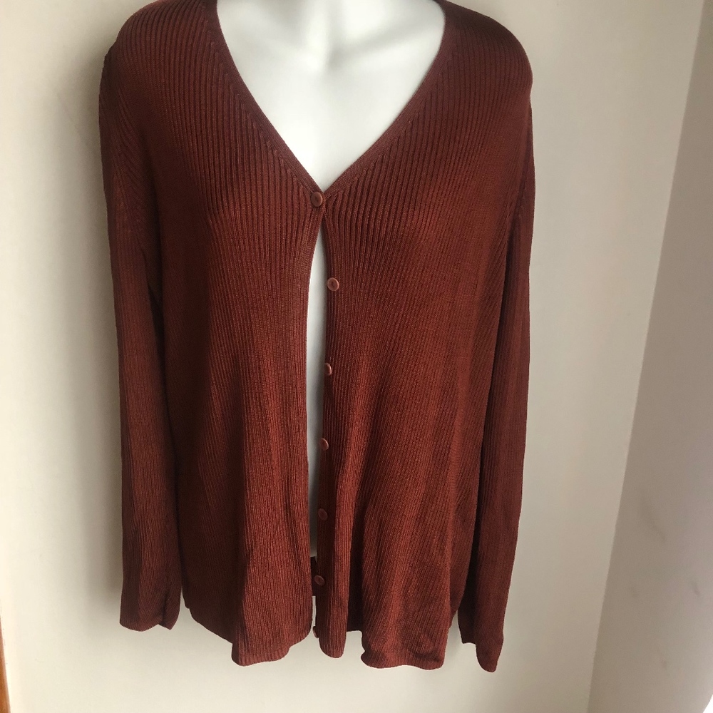 Linda Allard / Ellen Tracy broze cardigan